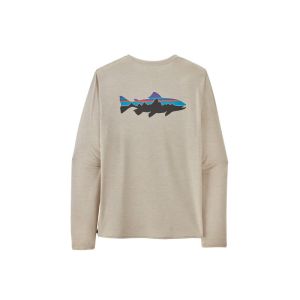 Patagonia Men's L/S Cap Cool Daily Graphic Shirt - Waters - Fitz Roy Trout: Pumice X-Dye (FPMX)