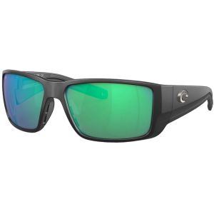 Costa Blackfin Pro - Matte Black frame - Green Mirror lenses - Front