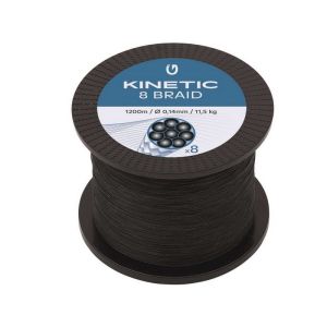 Kinetic 8 Braid - Black - 1200m - Fletline til fiskeri