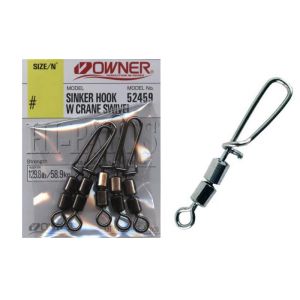 Owner Sinker Hook w/Crane Swiwel