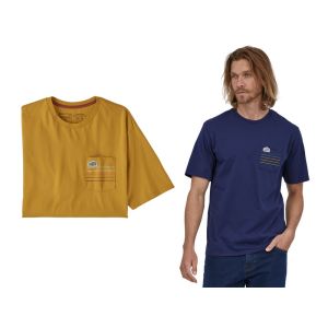 Patagonia Line Logo Ridge Stripe Organic Pocket T-shirt