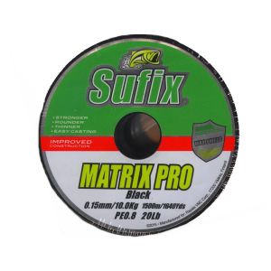 Sufix Matrix Pro Black - Bulk - 1500m-0,50mm (Fiskeliner - bulk)