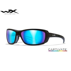 Wiley X WAVE Captivate Blue Mirror Matte Black Frame